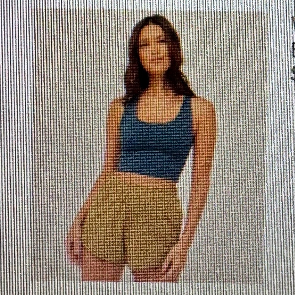 Pact Ribbed Racerback Crop Bra Top in Deep Teal - Picture 3 of 4